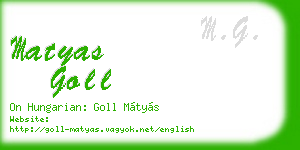 matyas goll business card
